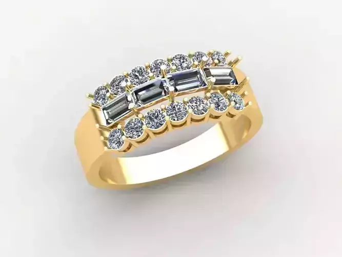 Baguette Ring 3D print model