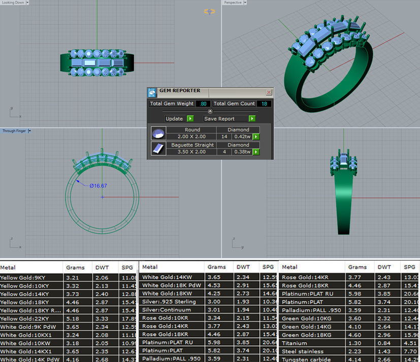Baguette Ring 3D print model_1