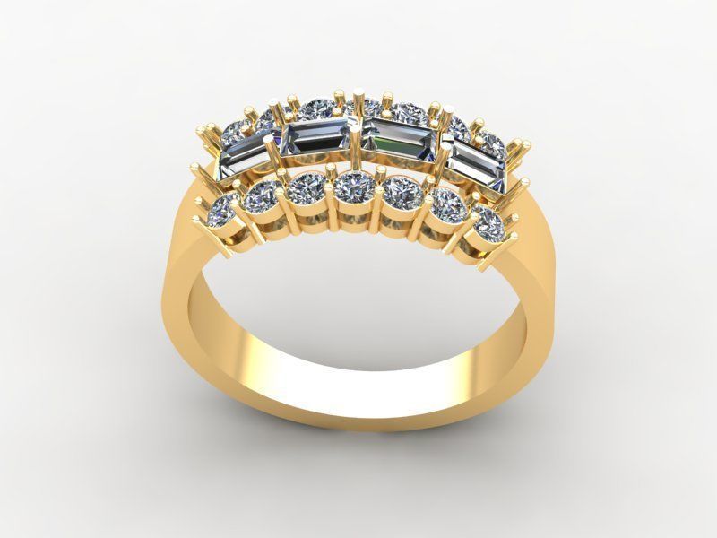 Baguette Ring 3D print model_2