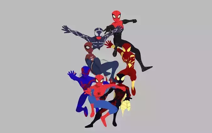 Spectaular-Spiderman Bundle Low-poly 3D model
