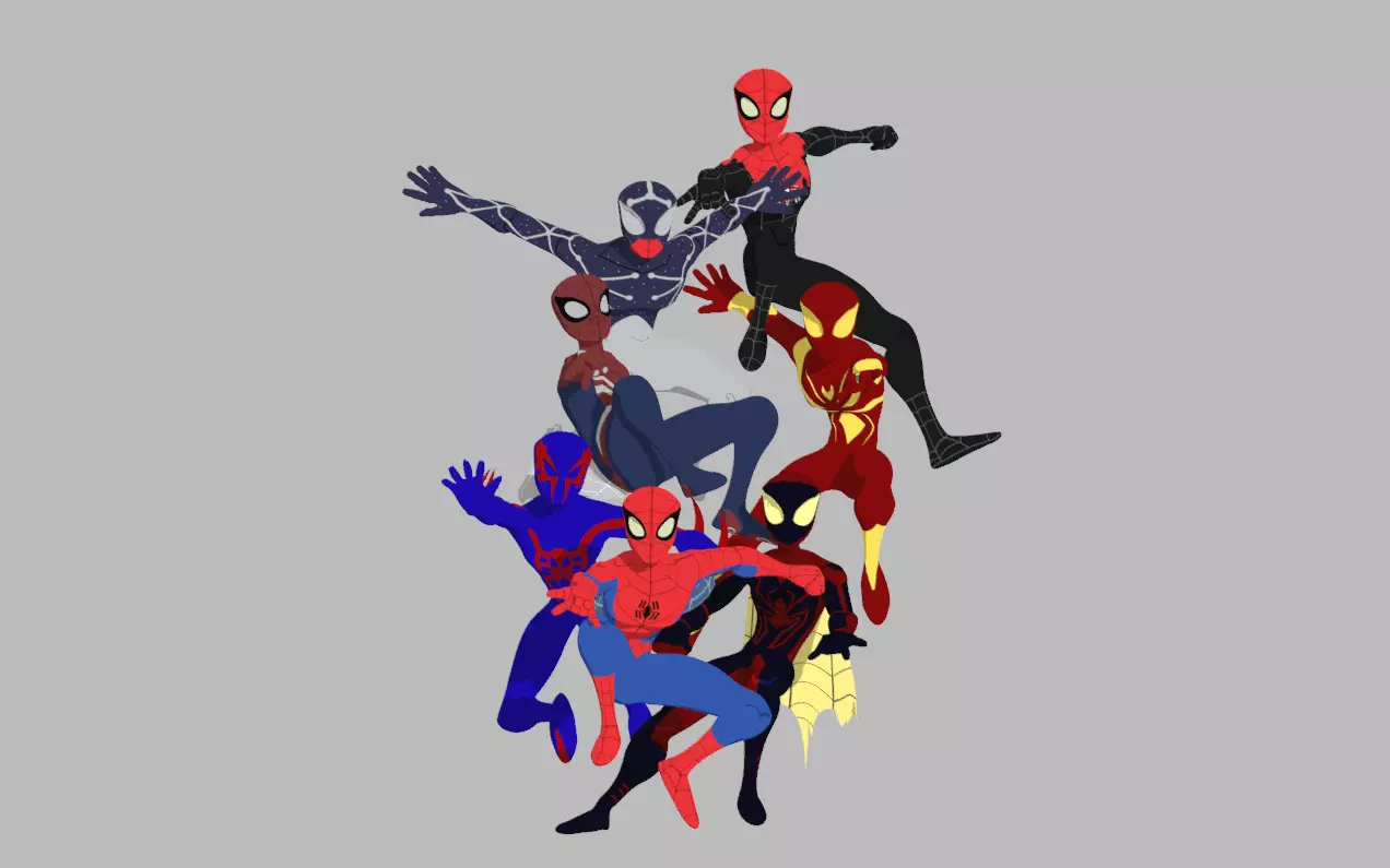Spectaular-Spiderman Bundle Low-poly 3D model_0