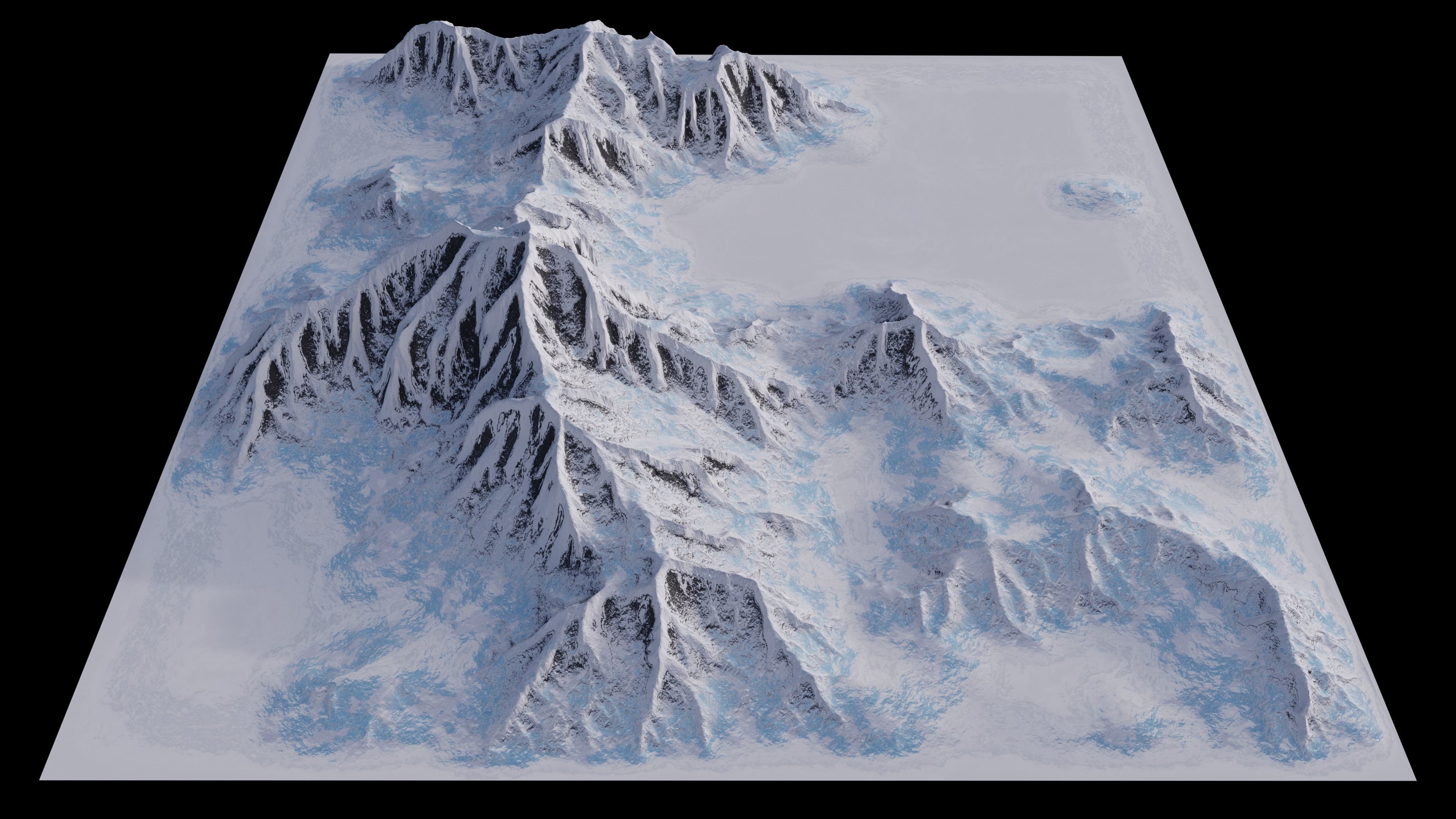 Snowy Mountain 1K 2K 4K 8K Res 3D model_8