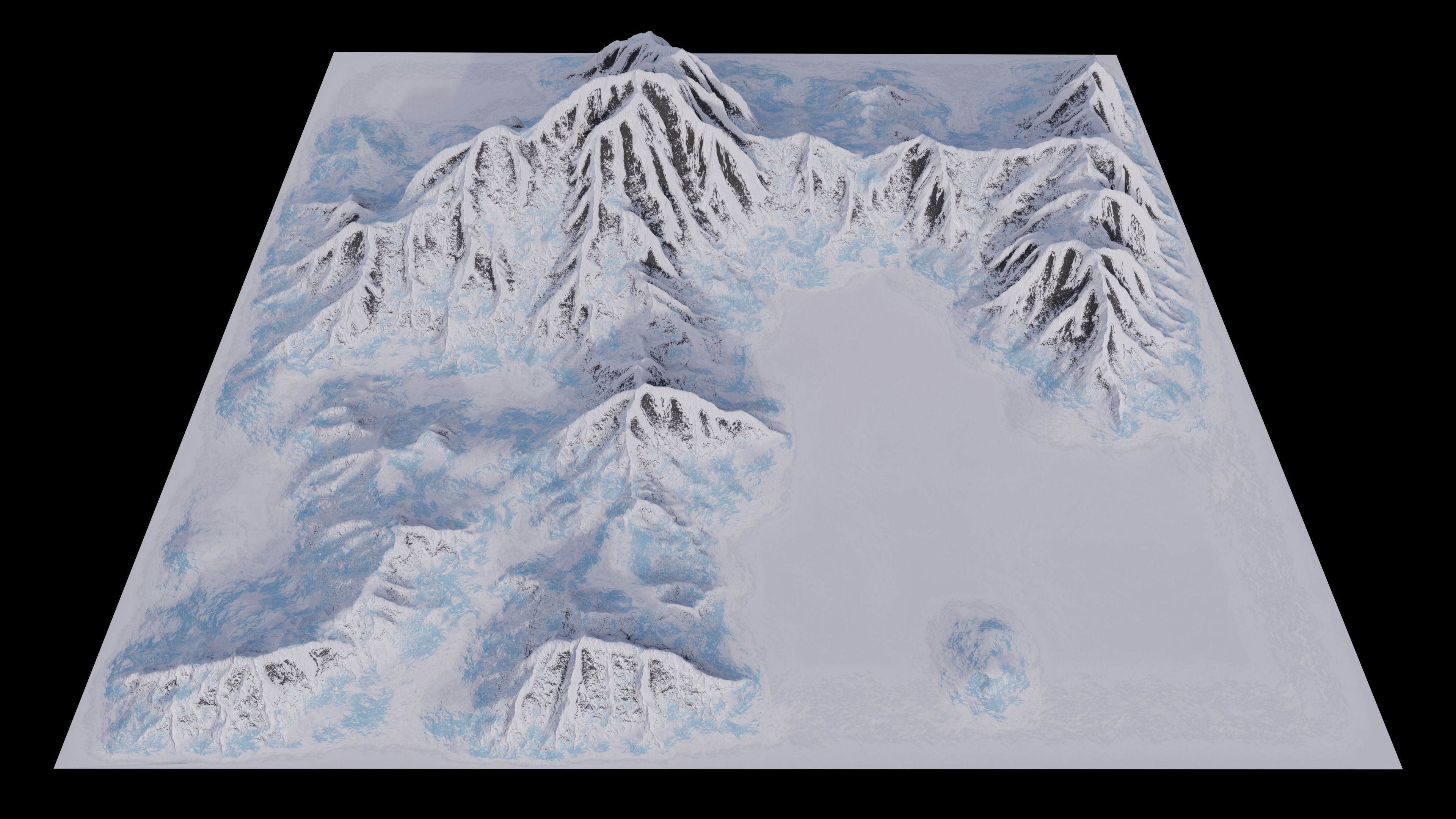 Snowy Mountain 1K 2K 4K 8K Res 3D model_7