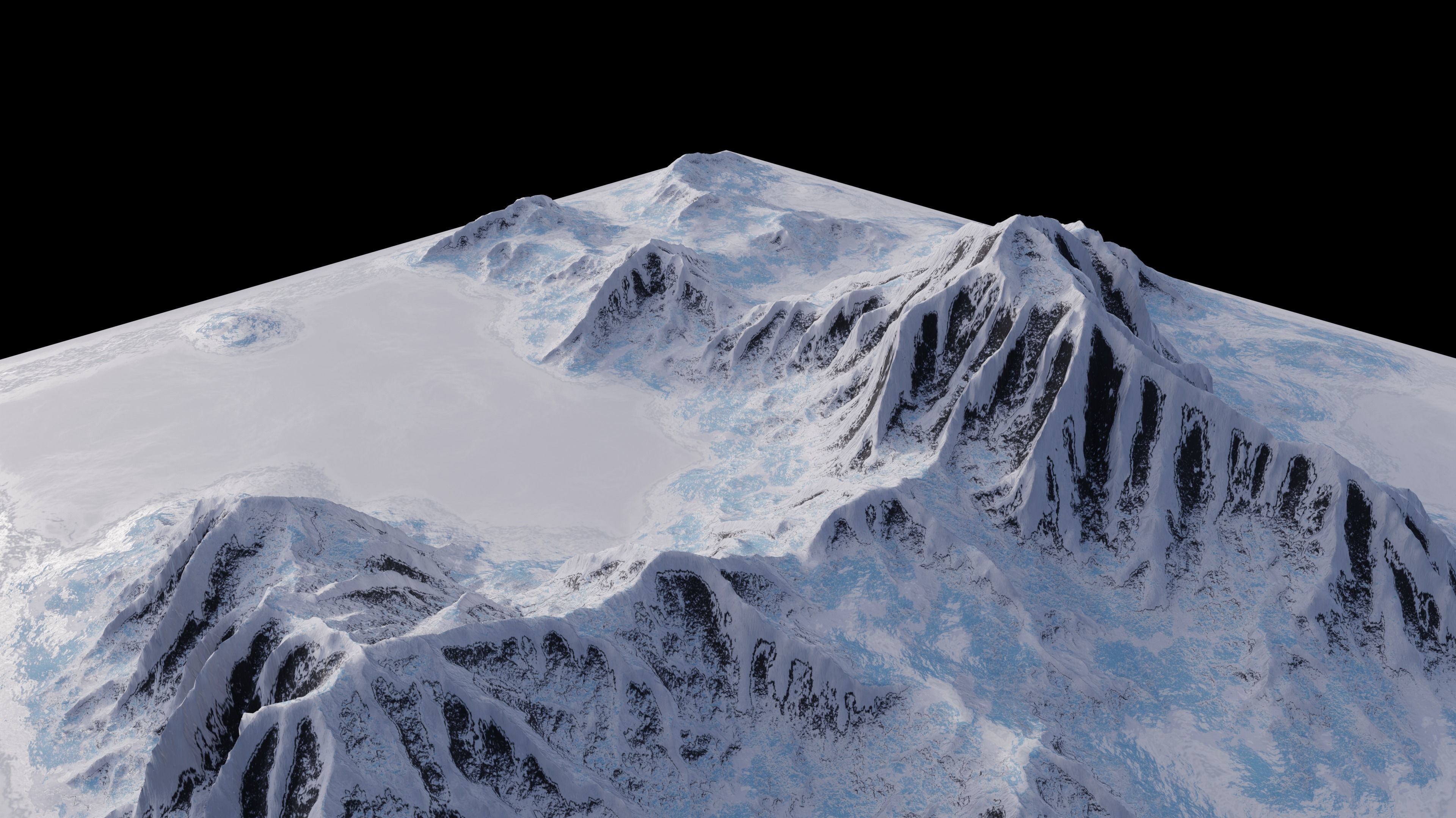 Snowy Mountain 1K 2K 4K 8K Res 3D model_4