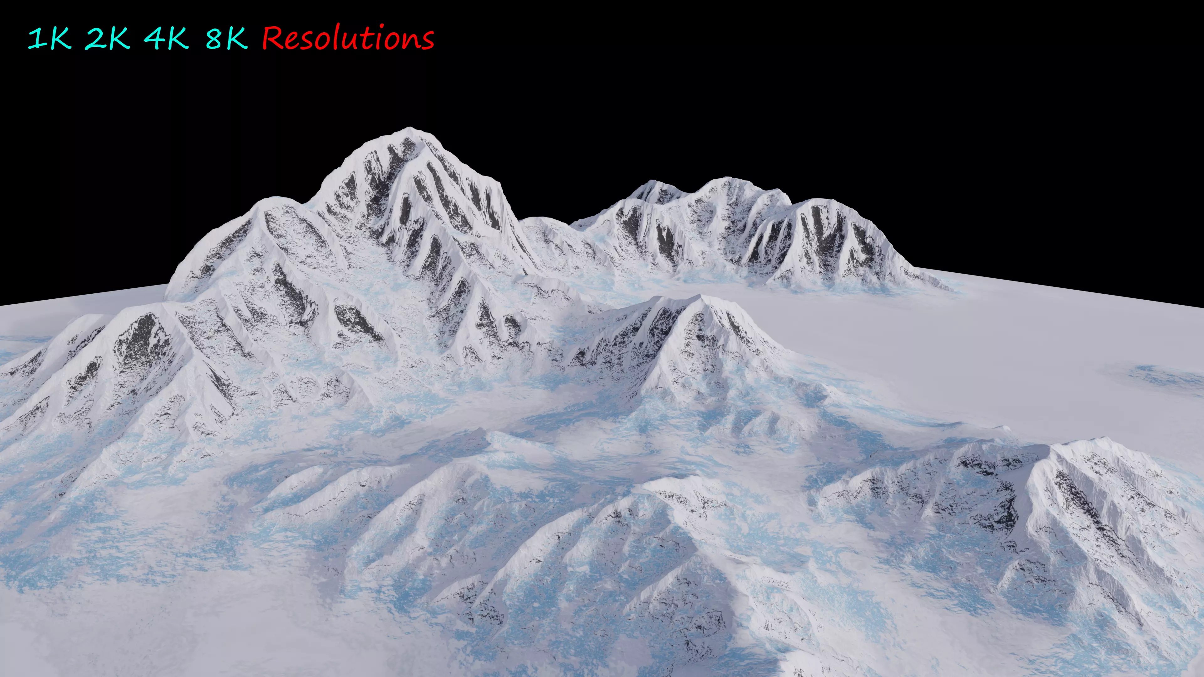 Snowy Mountain 1K 2K 4K 8K Res 3D model_0