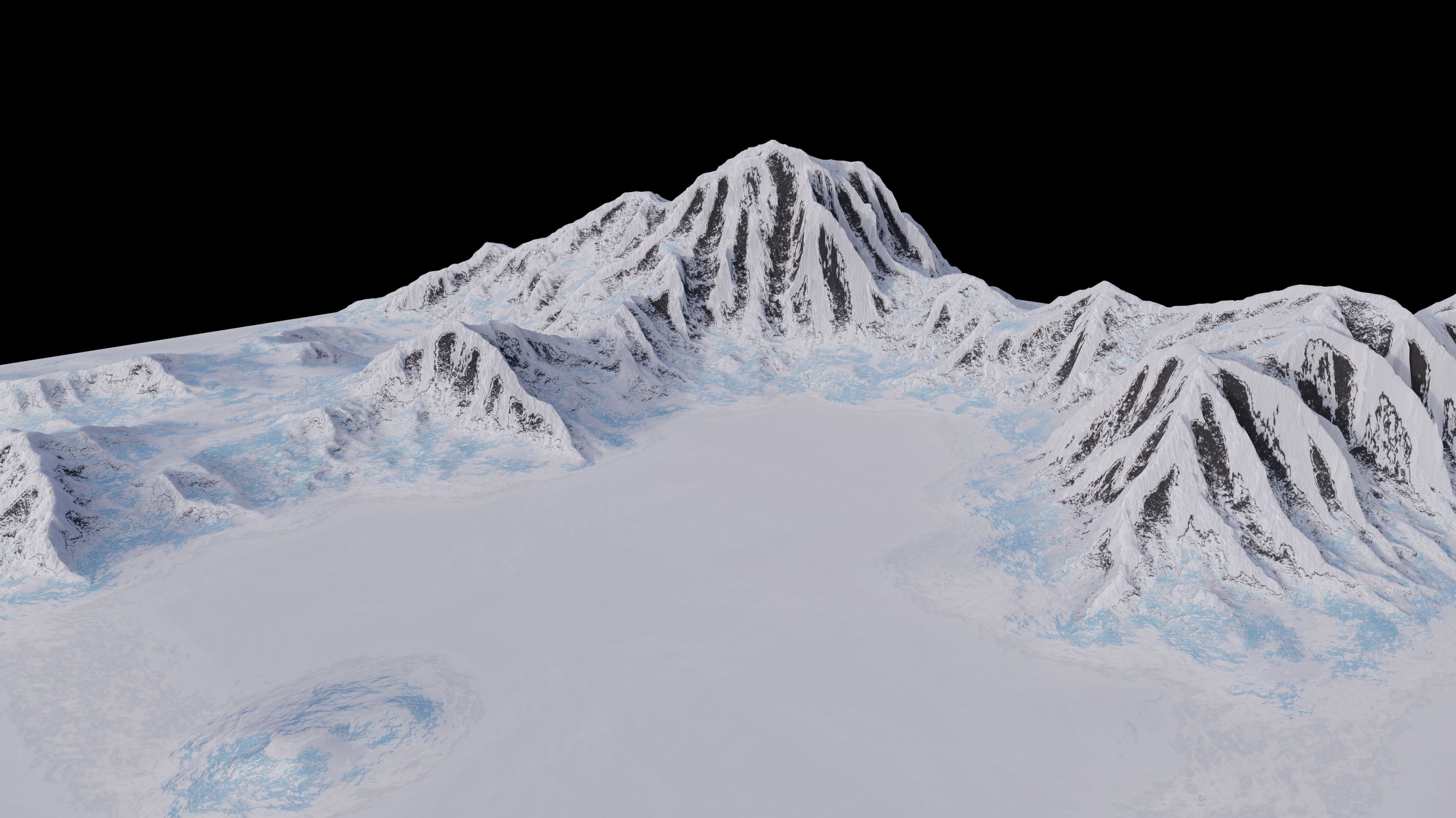 Snowy Mountain 1K 2K 4K 8K Res 3D model_2