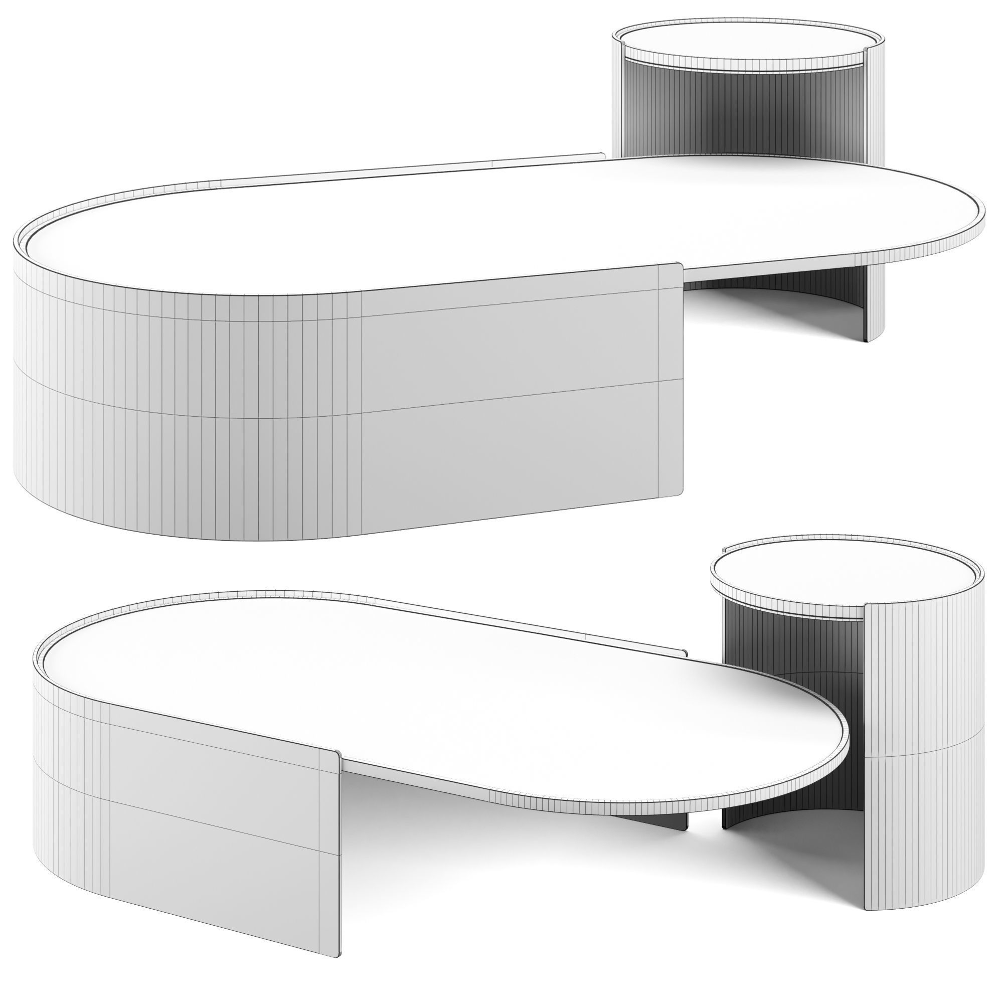 Guastalla Oval marble coffe table by IOC 3D model_4