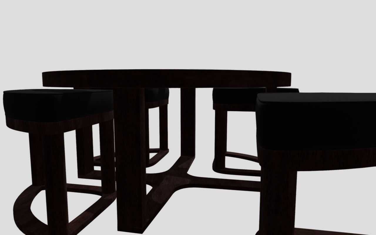 Center table with chairs 3D model_5