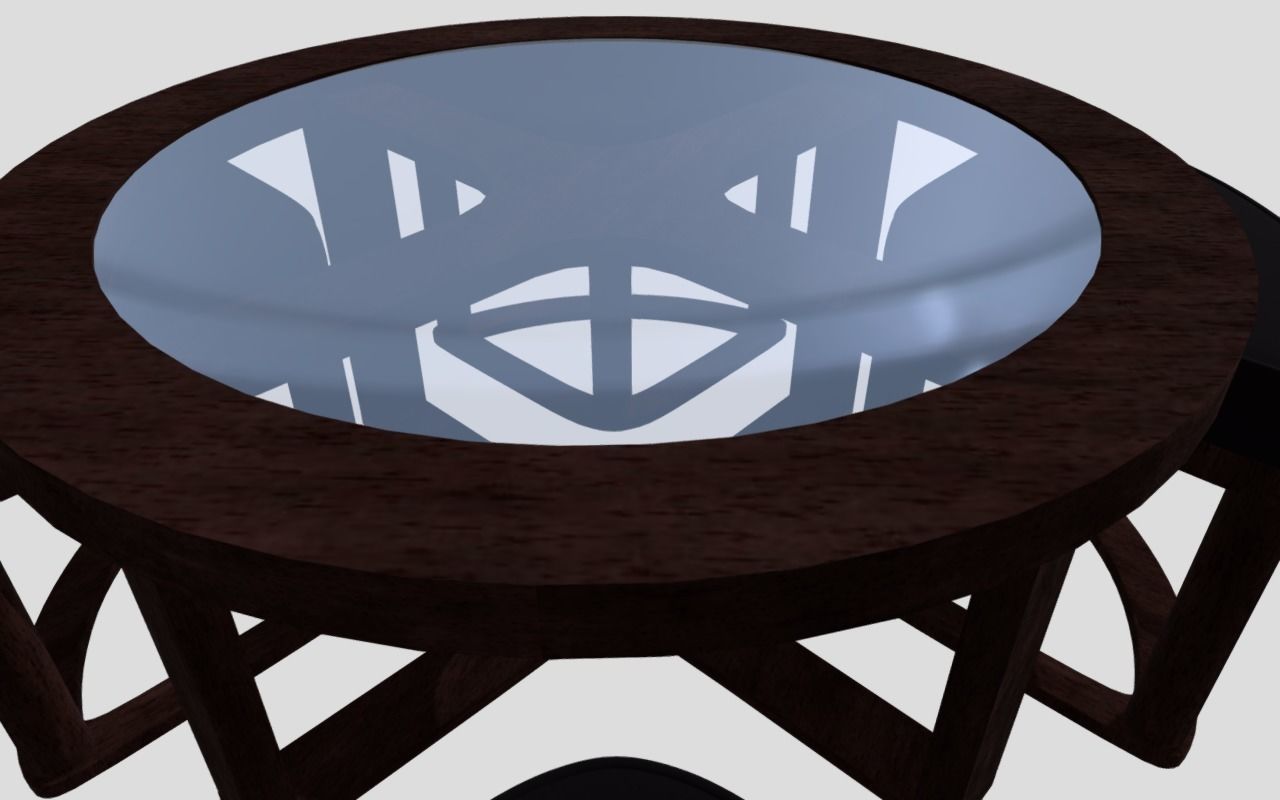 Center table with chairs 3D model_3