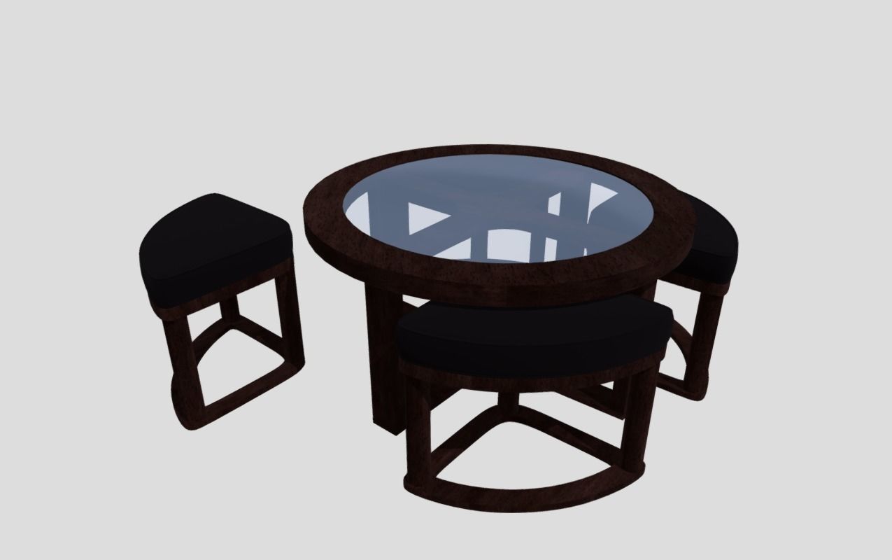 Center table with chairs 3D model_1