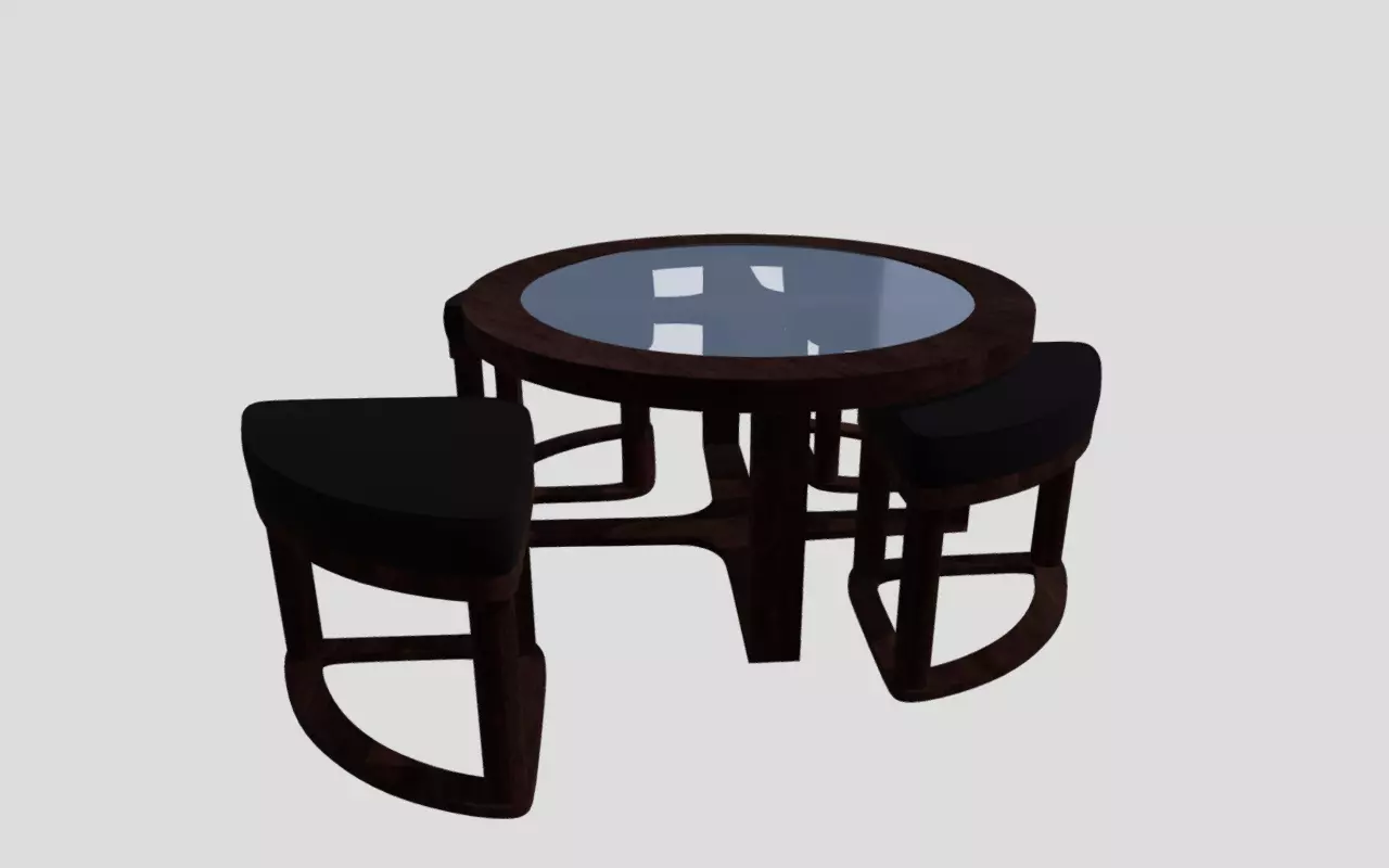 Center table with chairs 3D model_0