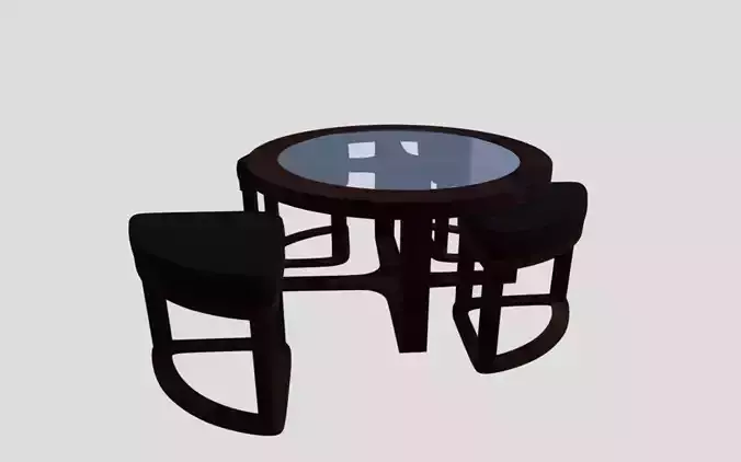 Center table with chairs 3D model