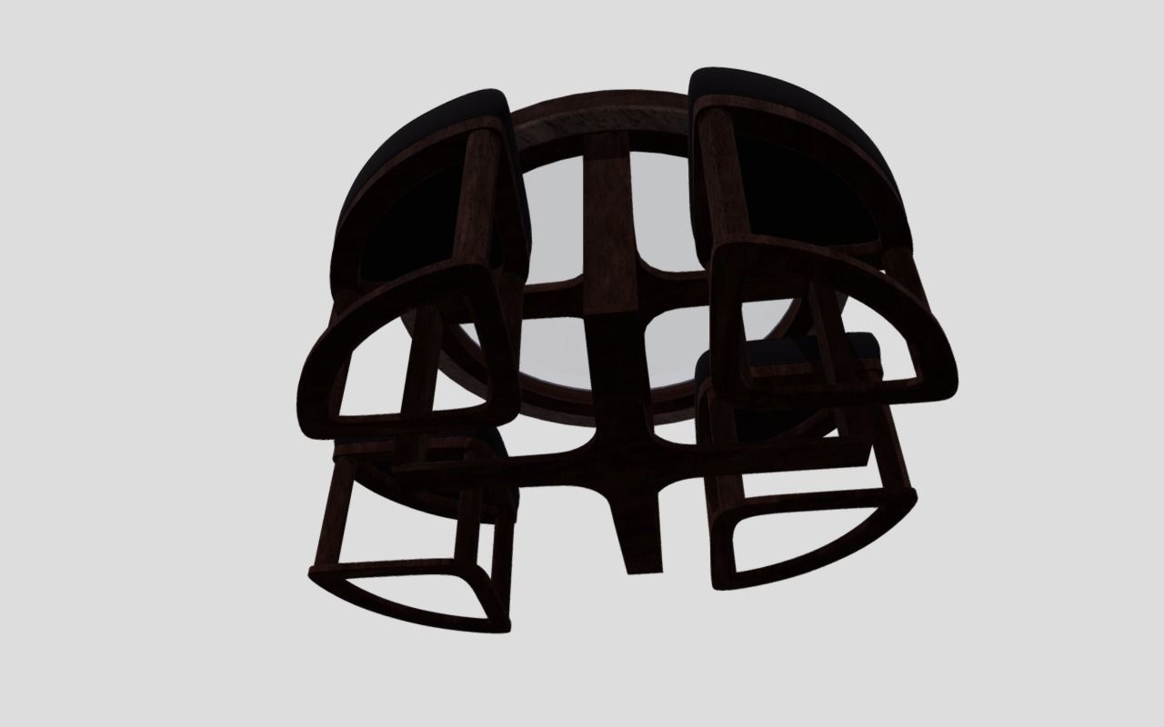 Center table with chairs 3D model_4