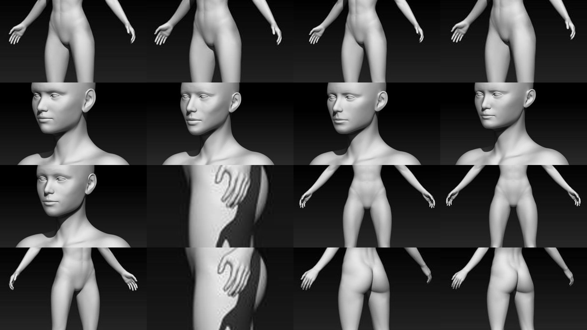 Female Base Mesh Pack 25 Models 3D Model Collection_1