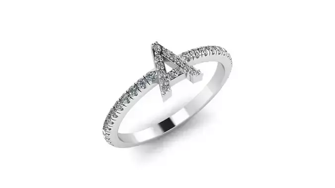 Alphabet Diamond Rings A 3D print model
