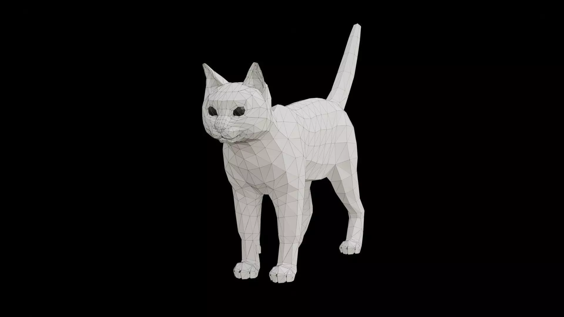 Base mesh Cat Free low-poly 3D model