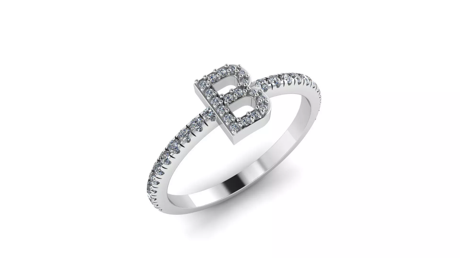 Alphabet Diamond Rings B 3D print model