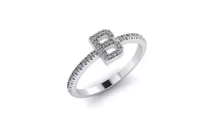 Alphabet Diamond Rings B 3D print model