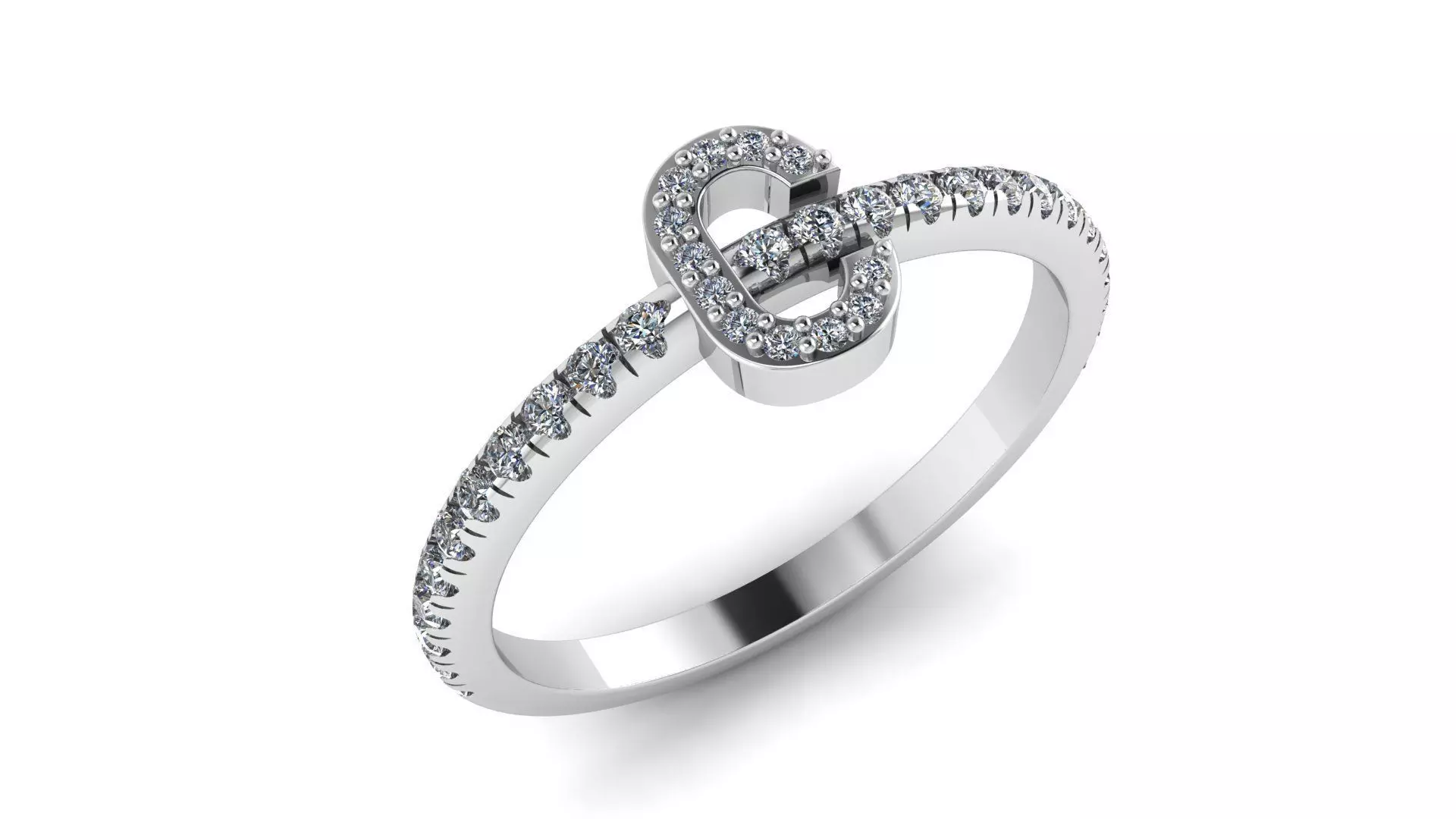 Alphabet Diamond Rings C 3D print model