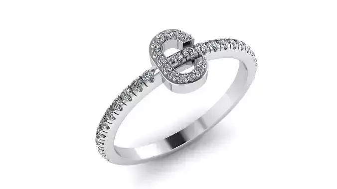 Alphabet Diamond Rings C 3D print model