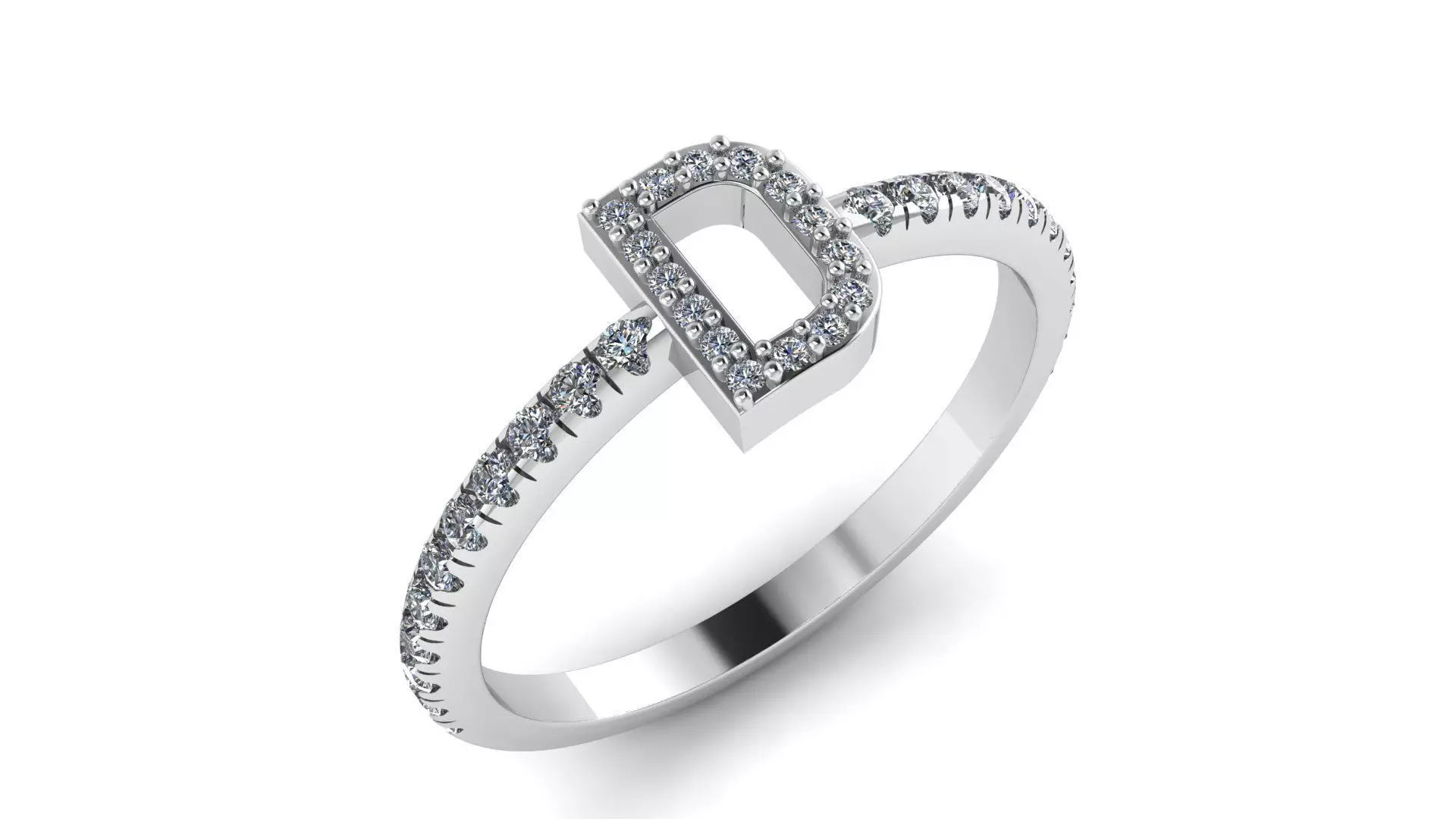 Alphabet Diamond Rings D 3D print model