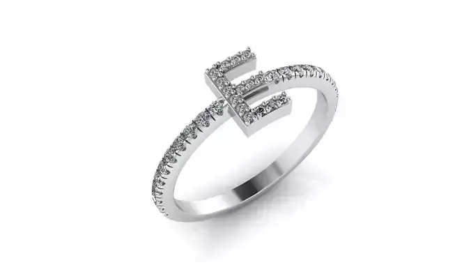 Alphabet Diamond Rings E 3D print model