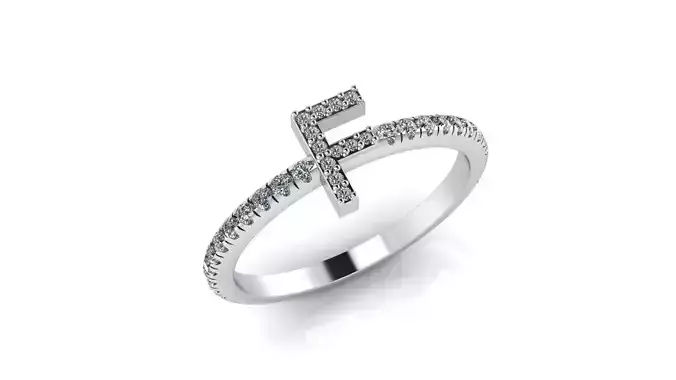 Alphabet Diamond Rings F 3D print model