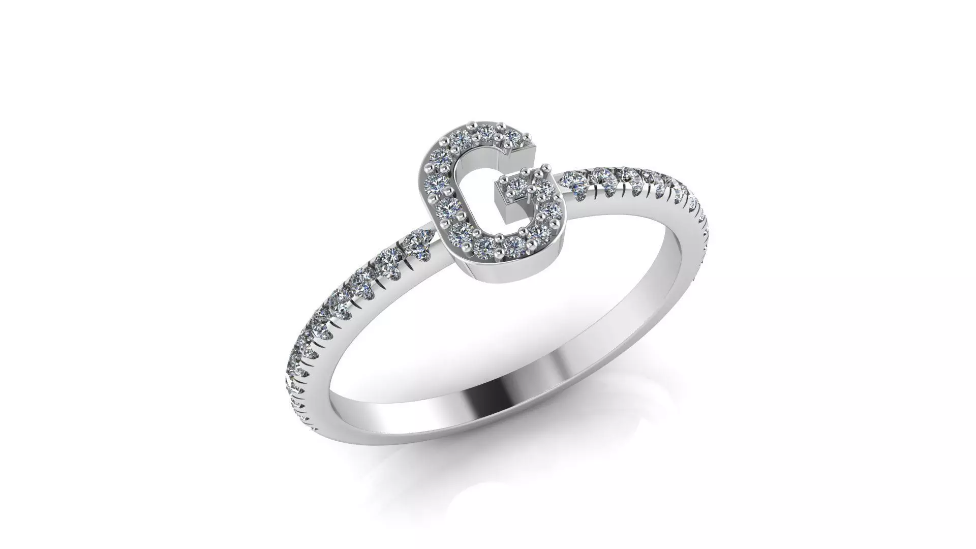 Alphabet Diamond Rings G 3D print model