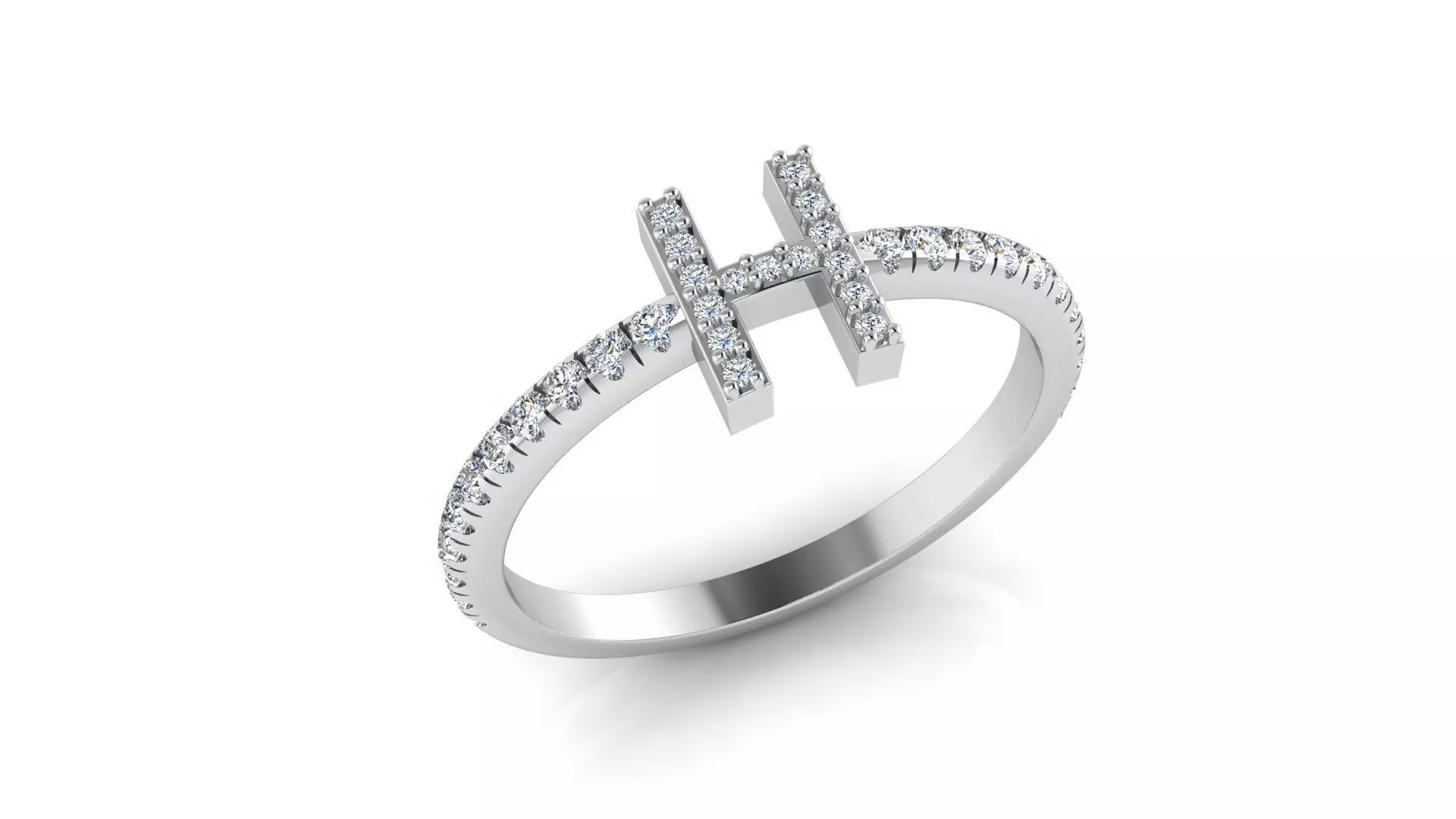 Alphabet Diamond Rings H 3D print model