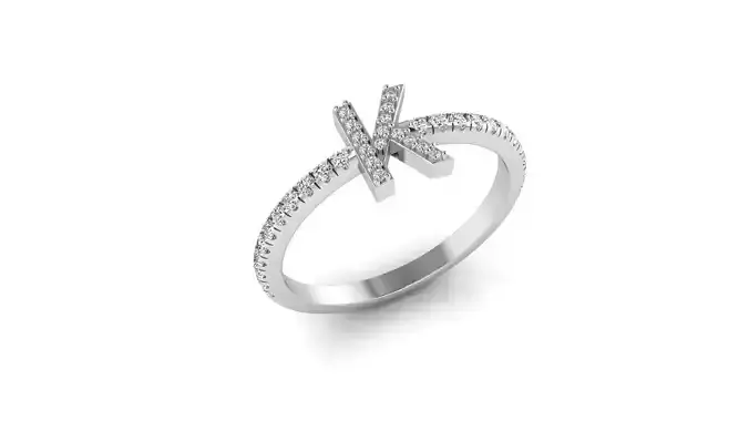 Alphabet Diamond Rings K 3D print model