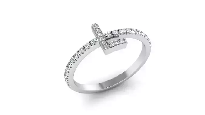 Alphabet Diamond Rings L 3D print model
