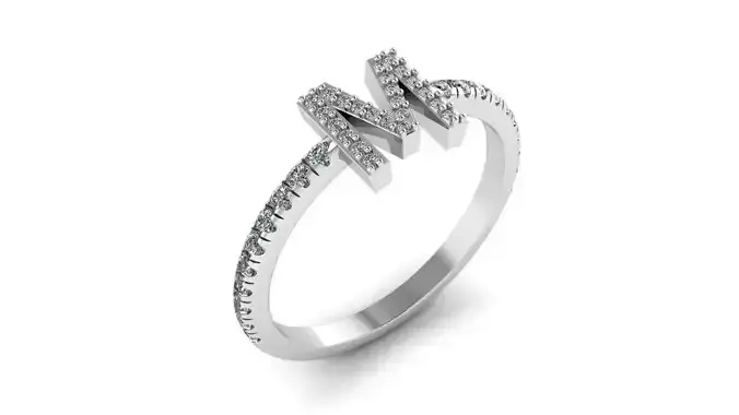 Alphabet Diamond Rings M 3D print model