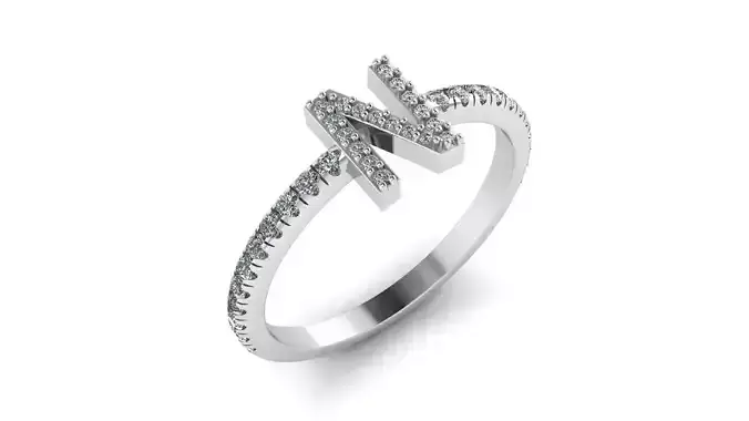 Alphabet Diamond Rings N