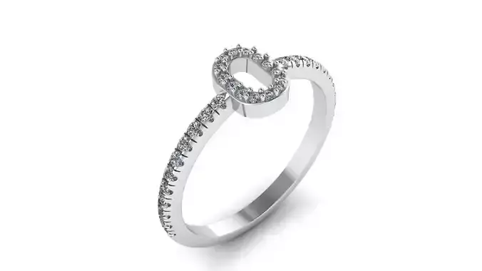 Alphabet Diamond Rings O 3D print model