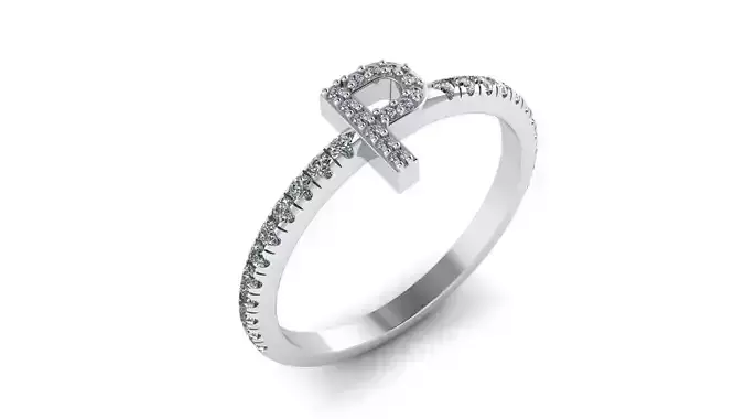 Alphabet Diamond Rings P 3D print model