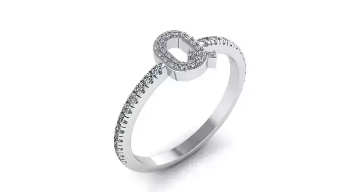 Alphabet Diamond Rings Q 3D print model