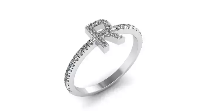 Alphabet Diamond Rings R 3D print model