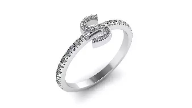 Alphabet Diamond Rings S