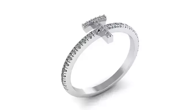 Alphabet Diamond Rings T 3D print model
