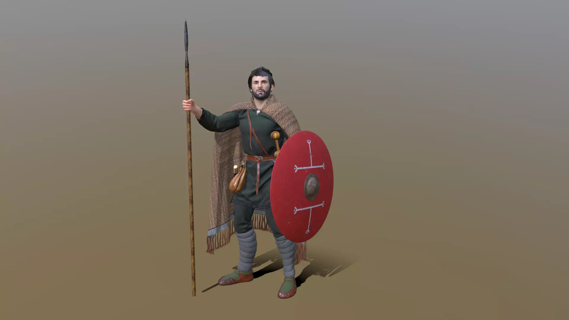 3D model Gothic Warrior with Spear - best quality Low-poly 3D model