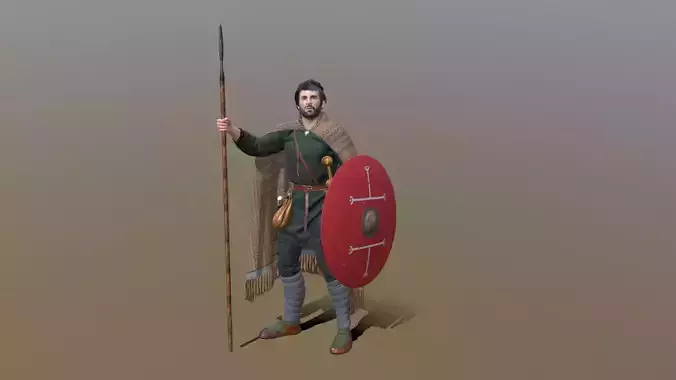 3D model Gothic Warrior with Spear - best quality