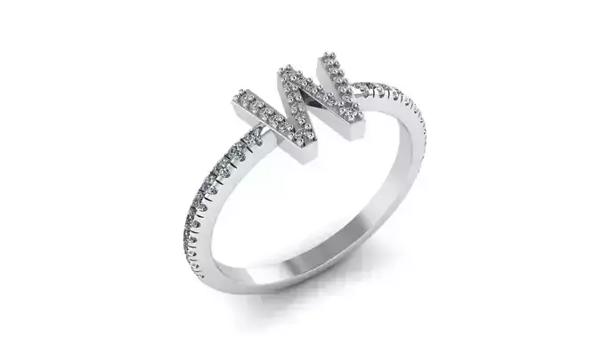 Alphabet Diamond Rings W