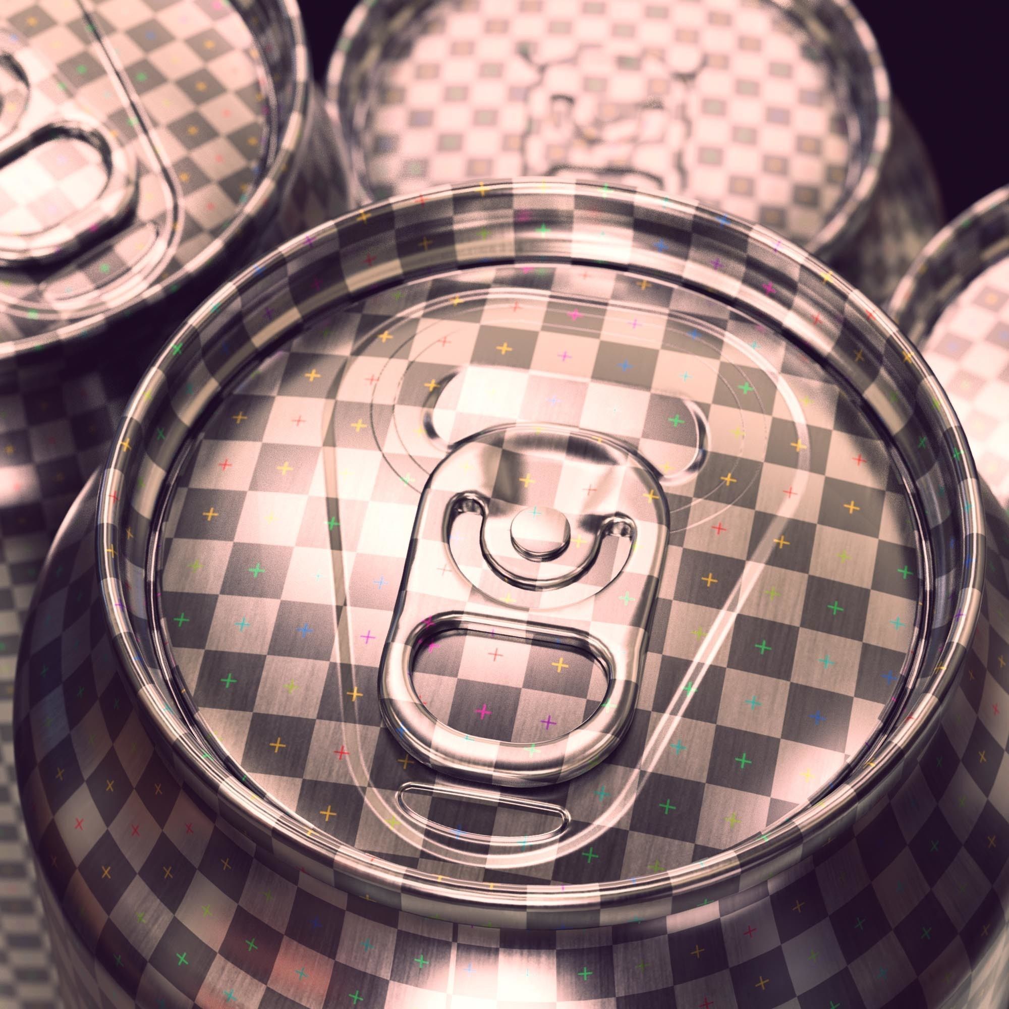 Soda Can Set with Droplets 3D model_9