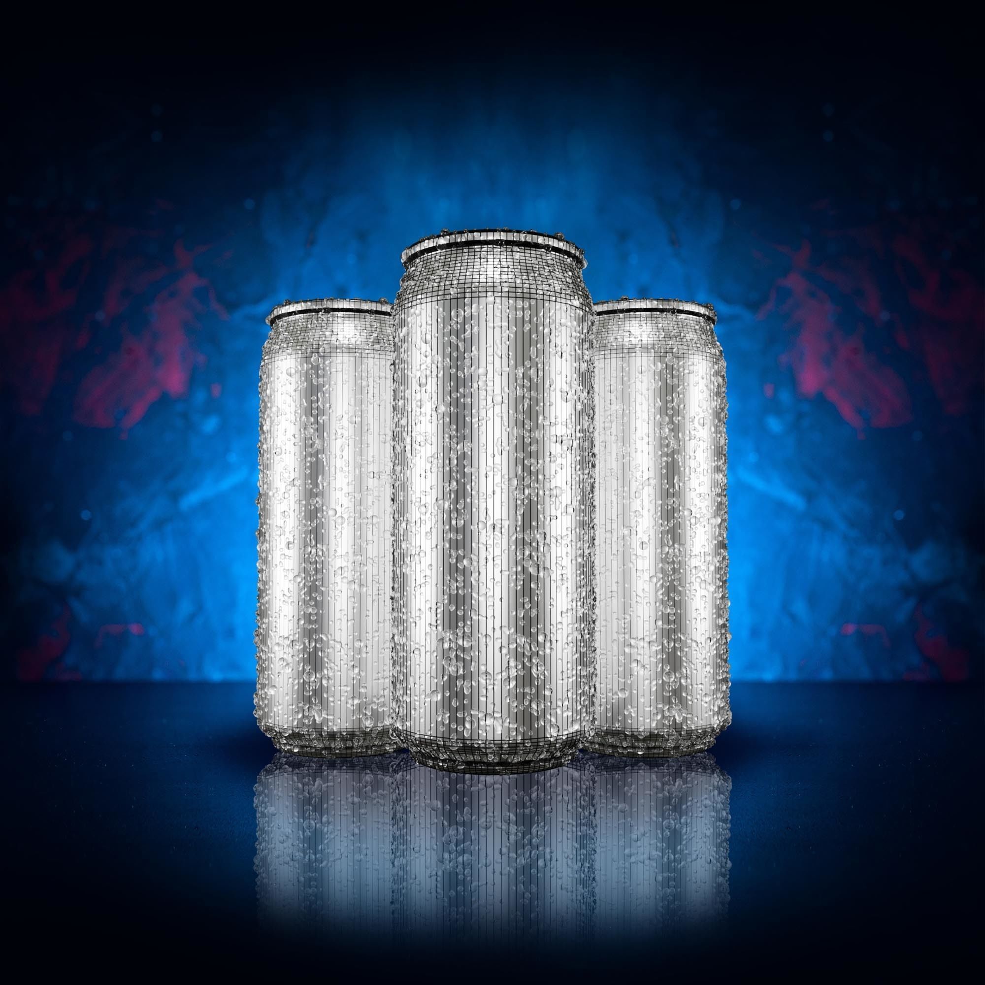 Soda Can Set with Droplets 3D model_16