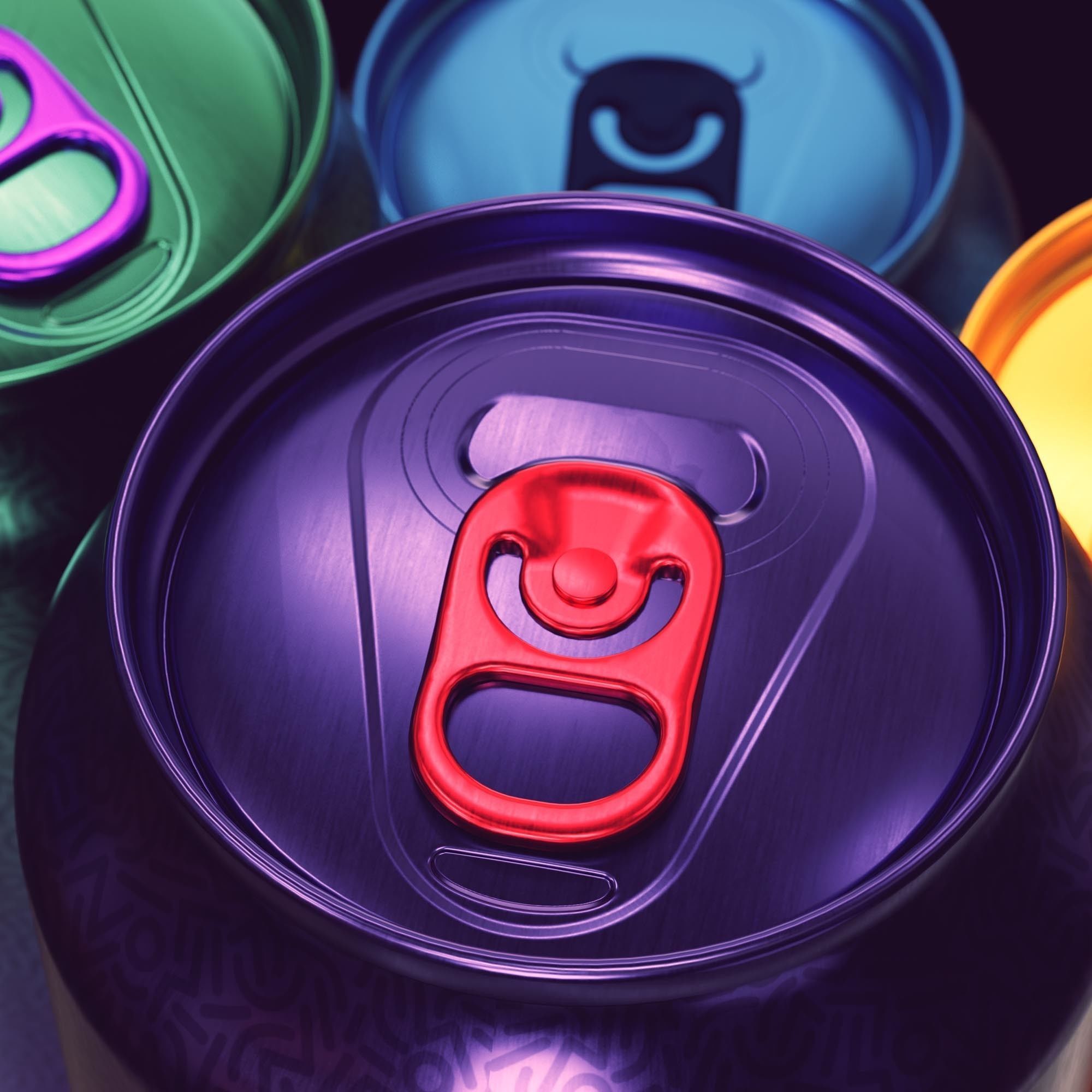 Soda Can Set with Droplets 3D model_6