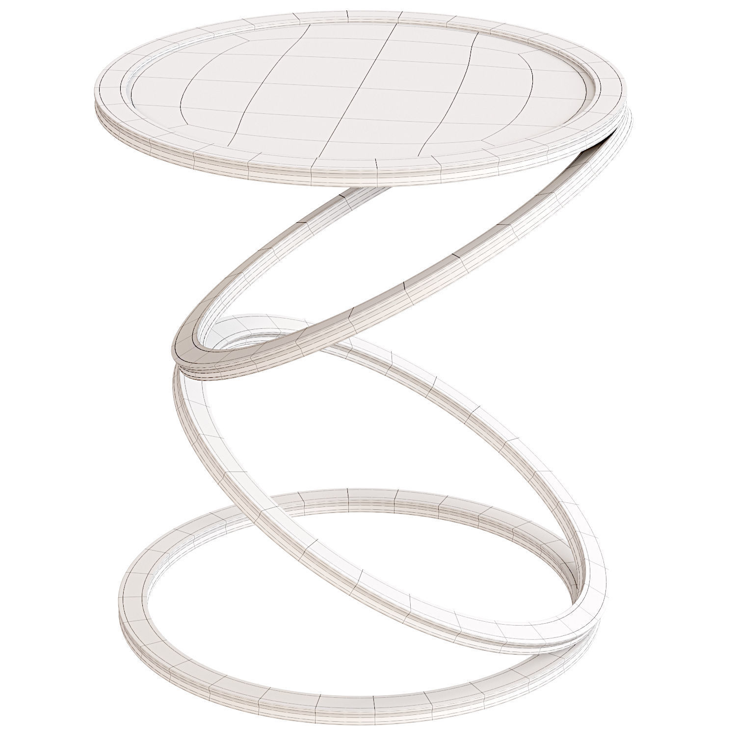 Grec Metal Round Side Table 3D model_1