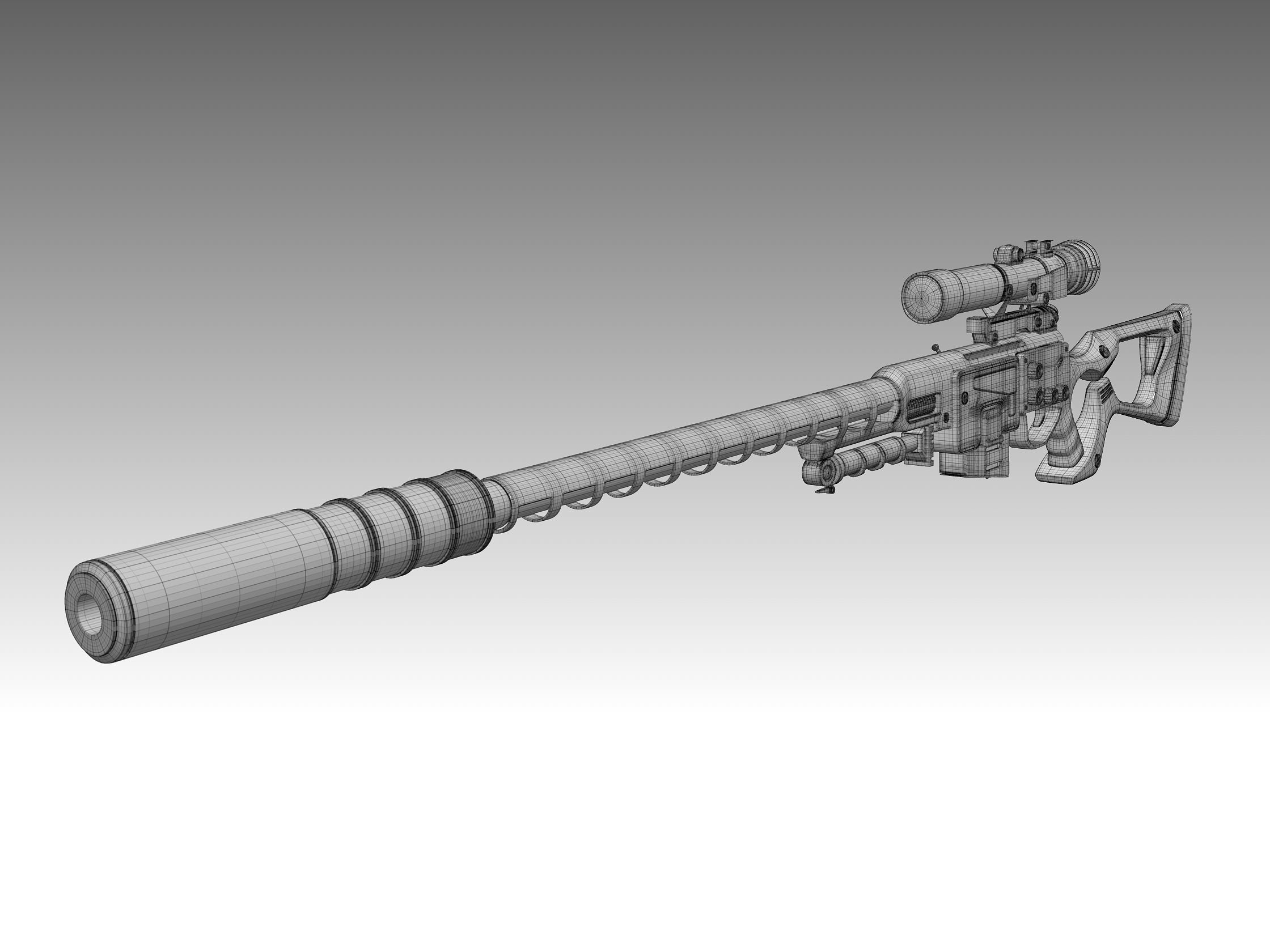 Sniper Rifle Low-poly 3D model_12