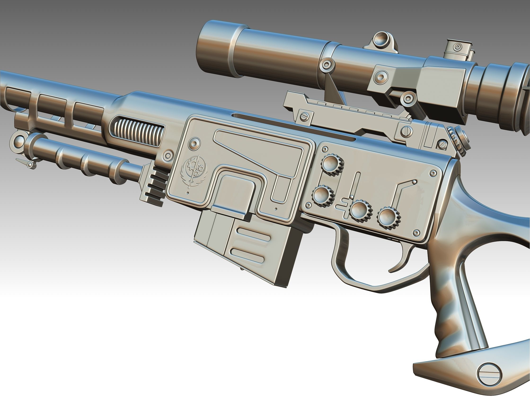 Sniper Rifle Low-poly 3D model_4