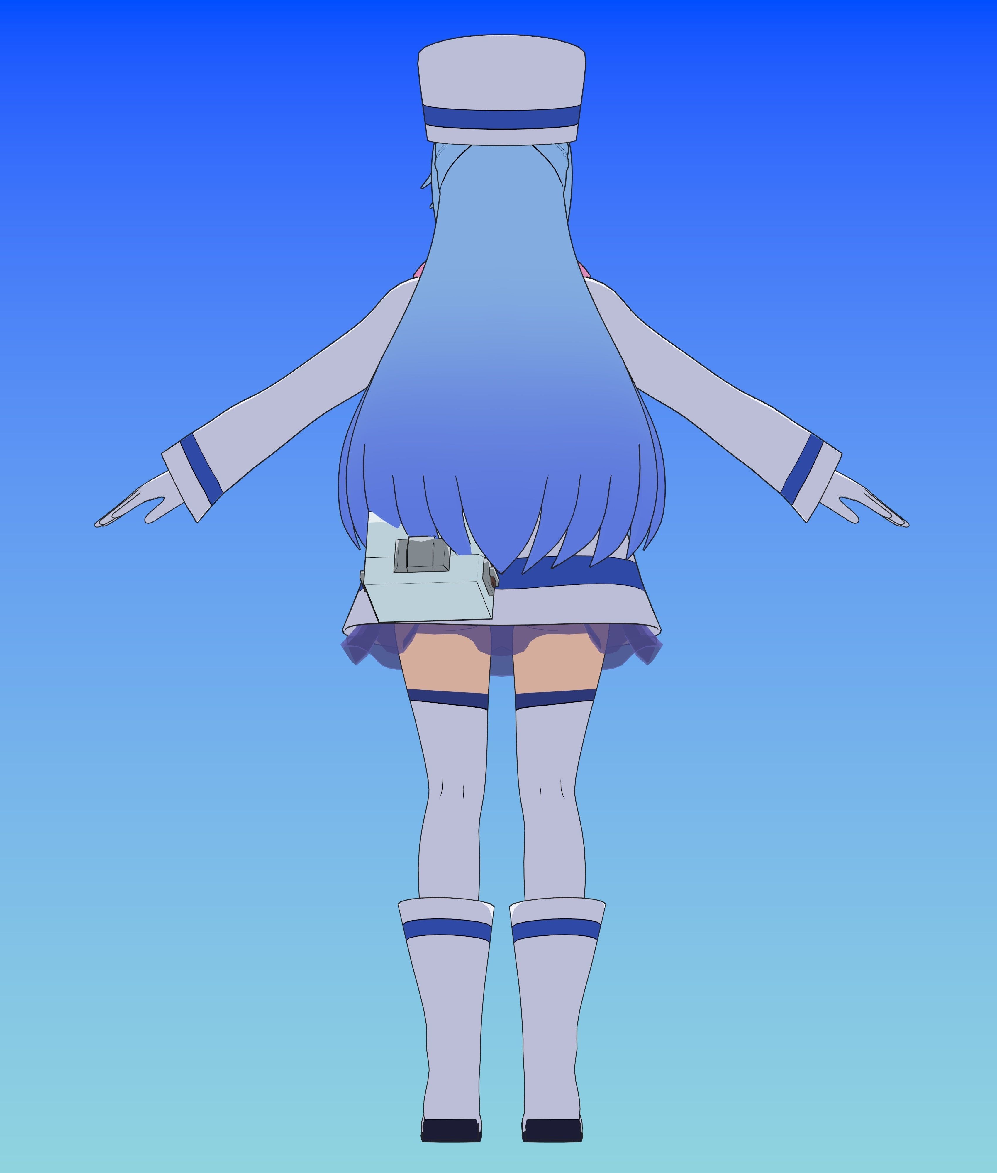 Pack Aqua Goddess - Konosuba - 3D Model Blender Low-poly 3D model_9