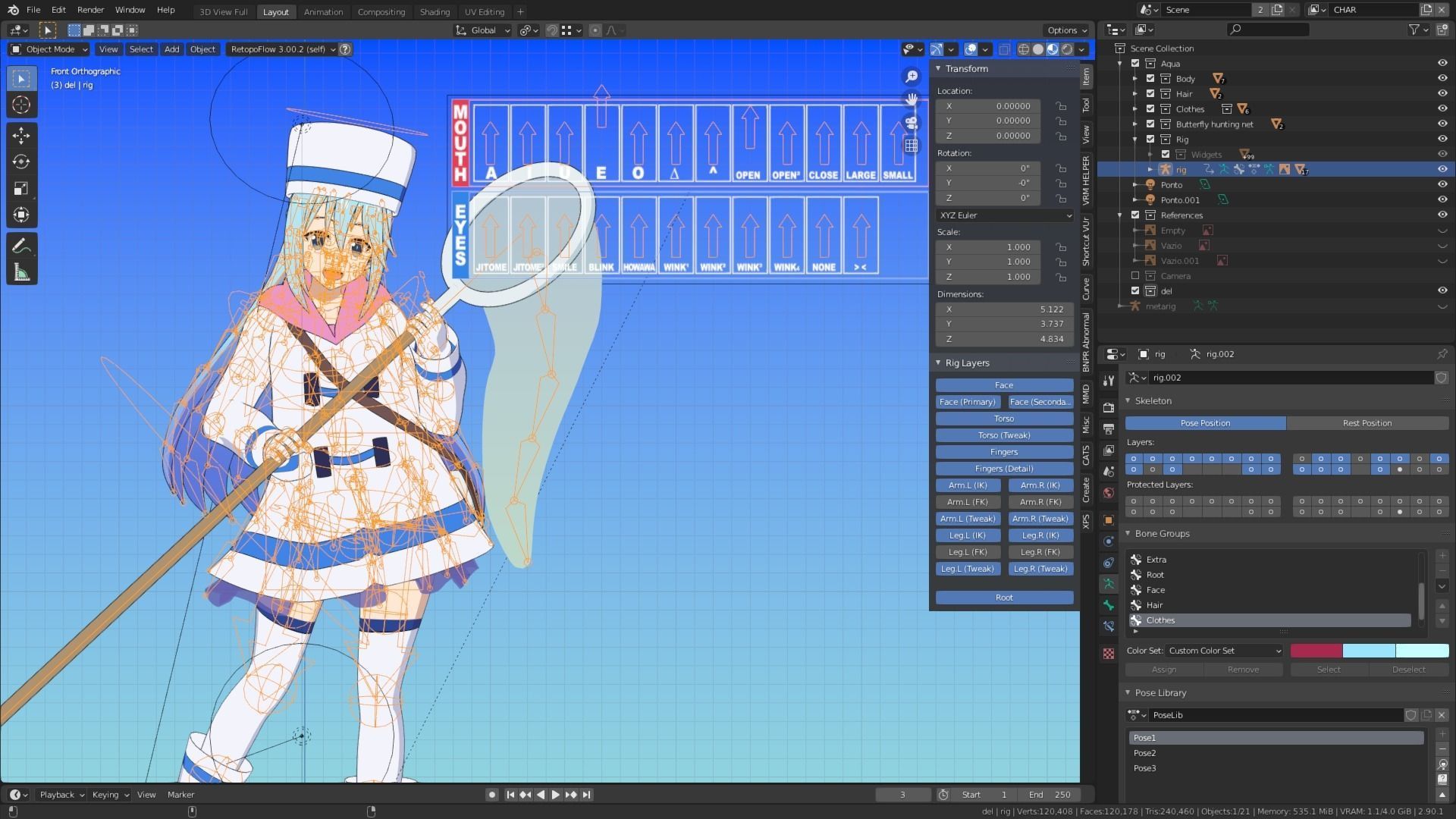 Pack Aqua Goddess - Konosuba - 3D Model Blender Low-poly 3D model_2